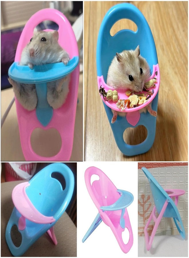 SquEqu 4 Pack Hamster Booster Seat Feeding Seat with Tray Guinea Pig Dining Chair Table Tray for Hamster Cage Small Animal Pet Habitat Decor Mice Rat Rodents Hamsters Gerbils - Image 4